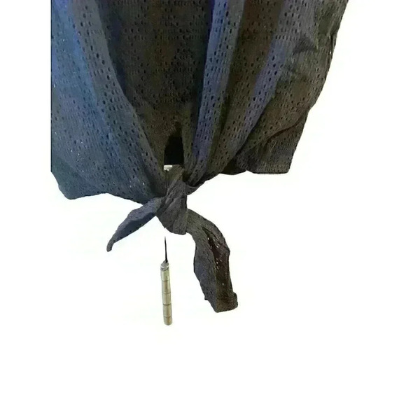 NWT Madewell Woman’s Black Texture and Thread Tie Front Knit Shirt Size XS - Picture 4 of 7